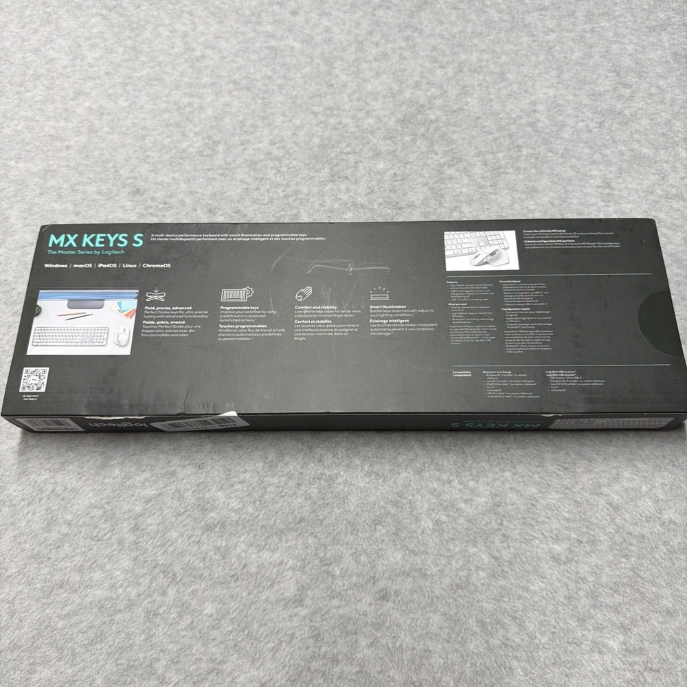 Logitech MX Keys S Advanced Wireless Illuminated Keyboard Pale Grey - Picture 3 of 5